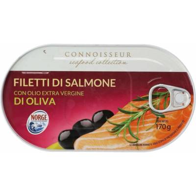 Connoiseur lososové filety v extra panenskom olivovom oleji 170 g