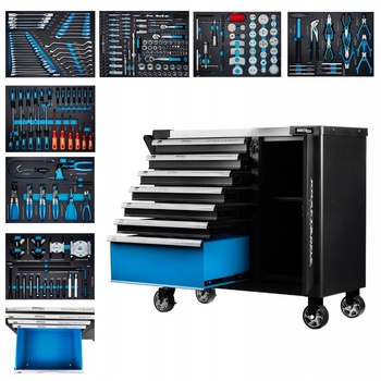 Kraft&Dele Работническа количка за инструменти 309 бр. - 7 чекмеджета + шкаф kd1069 (kd1069)