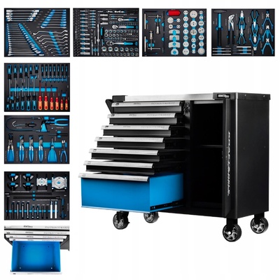 Kraft&Dele Работническа количка за инструменти 309 бр. - 7 чекмеджета + шкаф kd1069 (kd1069)