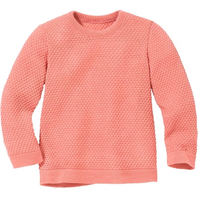 disana Детски вълнен пуловер disana Kid's Wabenstrick-Pullover Wool jumper - Softpink - размер 110/116 (EU) (704-2813-0913)