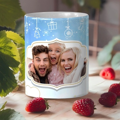 Art gift Коледна чаша със снимка - Зимни моменти