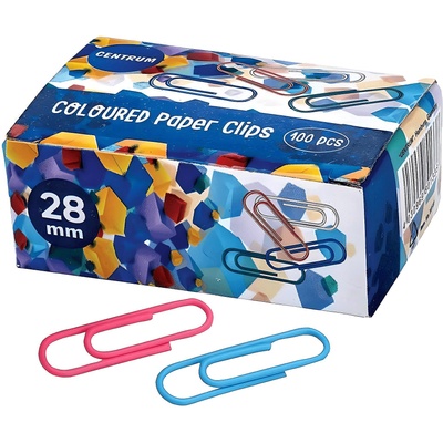 Centrum Кламери Цветни 28 mm, 100 бр