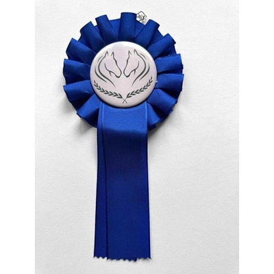 Kokarda řasená ⌀11cm vč. buttonového středu Bílá