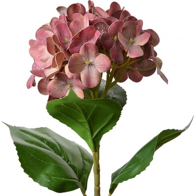 Tmavo ružová umelá kvetina hortenzie Hydrangea - 16*15*68 cm - Clayre & Eef