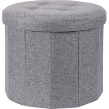 Home Styling Collection Pouf s prošívaným sedlem OTTOMAN, Ø 45 x 39 cm, šedá