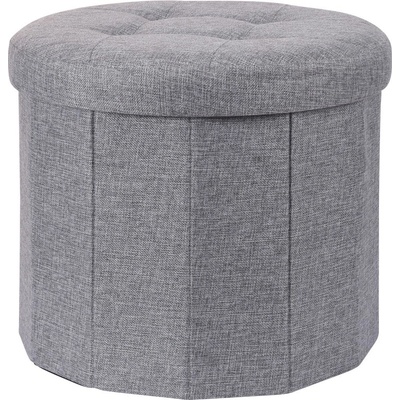 Home Styling Collection Pouf s prošívaným sedlem OTTOMAN, Ø 45 x 39 cm, šedá