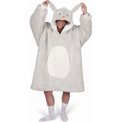 COZY NOXXIEZ CH361 Králik hrejivá televízna mikinová deka s kapucňou pre teenagerov a dospelých