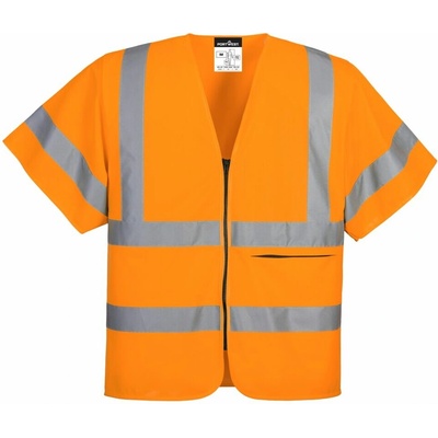 Portwest C372 Vesta na zips s polovičným rukávom Orange