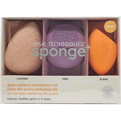 Real Techniques Sponge+ Glow Radiance Complexion Kit 3 ks