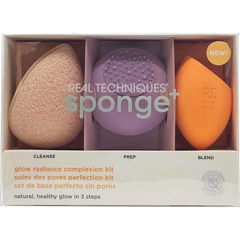 Real Techniques Sponge+ Glow Radiance Complexion Kit 3 ks