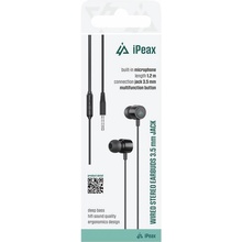 iPEAX drátová sluchátka 3,5mm jack černá 90010133