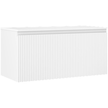 Mexen Rivel баня шкаф под умивалник 100 cm с плот, 1 чекмедже, нарезан, бял мат - 91A20-10047-1-BFC01 (91A20-10047-1-BFC01)