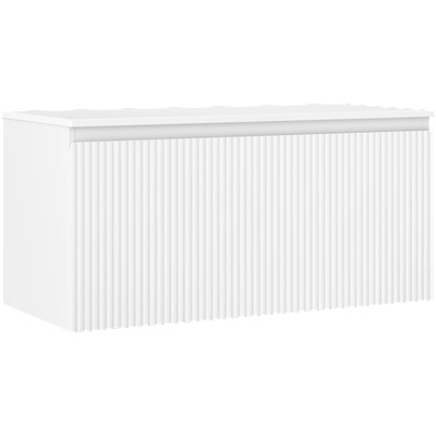 Mexen Rivel баня шкаф под умивалник 100 cm с плот, 1 чекмедже, нарезан, бял мат - 91A20-10047-1-BFC01 (91A20-10047-1-BFC01)