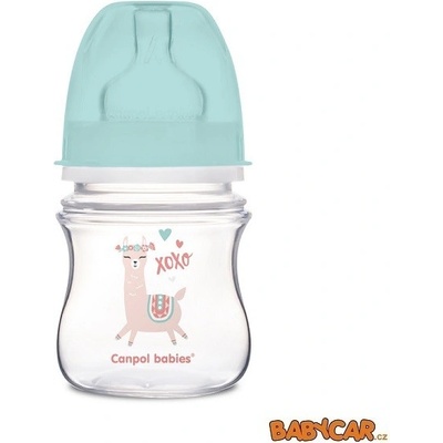 Canpol babies láhev se širokým hrdlem Exotic Animals zelená 120 ml