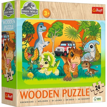 Trefl - Puzzle Meet the Dinosaurs wooden - 1 - 39 piese