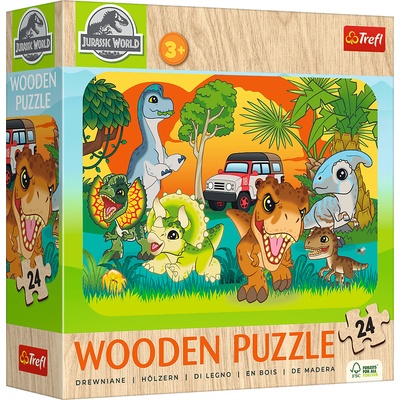 Trefl - Puzzle Meet the Dinosaurs wooden - 1 - 39 piese