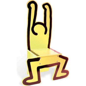 Vilac dřevěná židle Keith Haring žlutá
