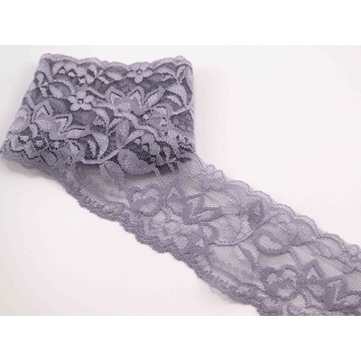 Elastická čipka - šedá - šírka 5 cm