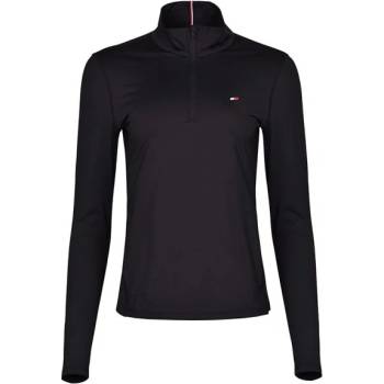 Tommy Hilfiger Дамска блуза с дълъг ръкав Tommy Hilfiger Essentials Slim Half Zip LS - Черен