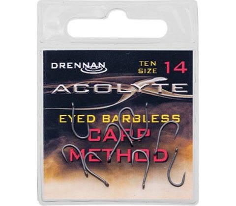 Drennan háčky Acolyte Carp Method Barbless vel.14