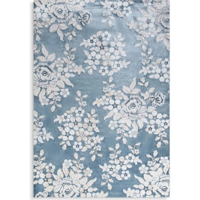 Takoy Koberec 200x290 cm modro-krémový s kvetinovým motívom IMPRESIVE 1-HF-489920 | 200 x 290 cm