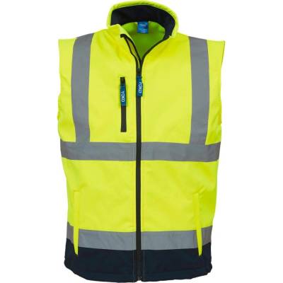 Yoko HI-VIS HV006 Softshellová reflexní vesta HV yellow/navy