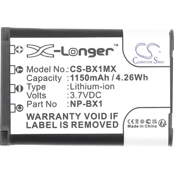 Image 1 of Cameron sino Батерия за фотоапарат SONY NP-BX1 LiIon 3.7V 1150mAh Cameron Sino (CS-BX1MX)