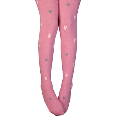 Wola Dívčí punčocháče SRDÍČKA růžové – Zboží Mobilmania