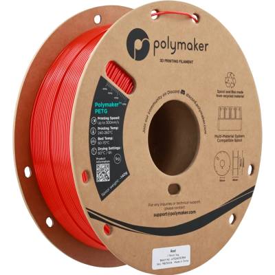 Polymaker PolyLite PETG transparentná červená 1,75mm 1kg