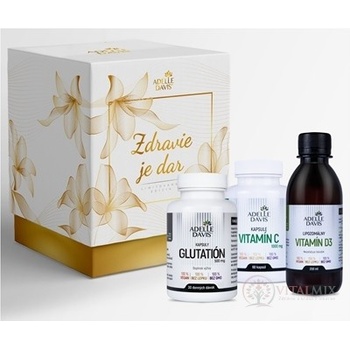 Adelle Davis Darčekový balíček IMUNITA Adelle Davis lipozomálny Vitamín D3 200 ml Adelle Davis glutatión 60 kapsúl Adelle Davis Vitamín C 1000mg 60 kapsúl