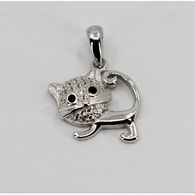 Steel Edge Stříbrný přívěsek kočka 308977004
