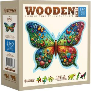 Wooden City Дървен пъзел Wooden City от 150 части - Пеперуда (HE 0202-M)