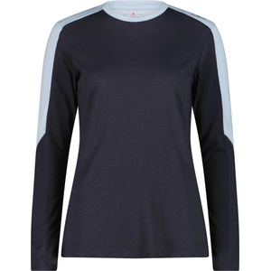 CMP Дамски вълнен пуловер CMP Women's T-Shirt 36N1916 Merino longsleeve - Antracite / Sky - размер 36 (EU) (105-7527-0112)