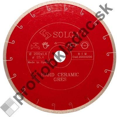Solga Diamantový kotúč 200 x 25,4 mm 20010200