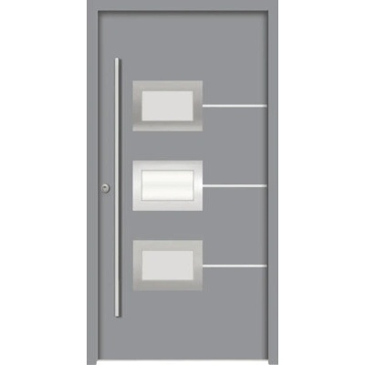 Splendoor Hliníkovo-oceľové vchodové dvere bezpečnostné Hera RC2 110 x 210 cm L sivé