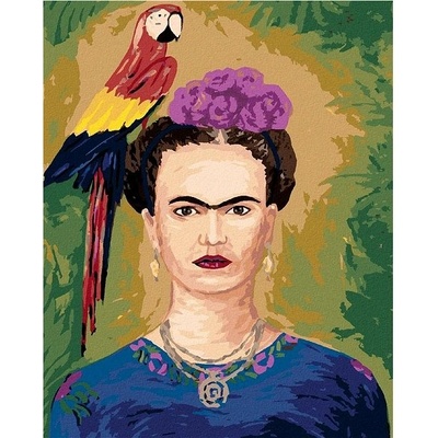 zuty Malování Podle Čísel Frida Kahlo A Papoušek 40 x 50 Cm Plátno Rám