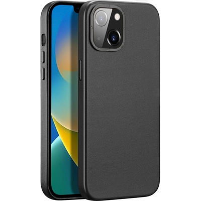 Dux Ducis Кожен калъф Dux Ducis Grit за iPhone 14 Pro Max, Елегантен кейс от изкуствена кожа (съвместим с MagSafe), Черен (6934913036945)