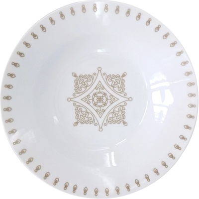 Hluboký porcelánový talíř Ronda Baroko, ø 23 cm, taupe, by inspire