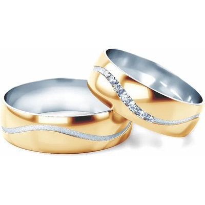 SAVICKI Сватбени халки: двуцветно злато, кръгли. 5 мм