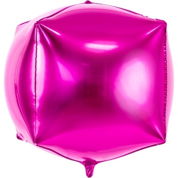 Party Deco Фолиев Балон Куб, Тъмно Розов, 35x35x35 см