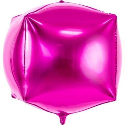 Party Deco Фолиев Балон Куб, Тъмно Розов, 35x35x35 см