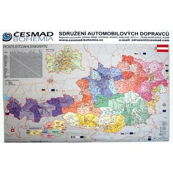 Nástenná mapa - Rakúsko s PSČ