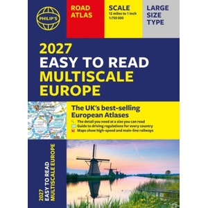 Philip's 2027 Easy to Read Multiscale Road Atlas of Europe (ISBN: 9781849077460)