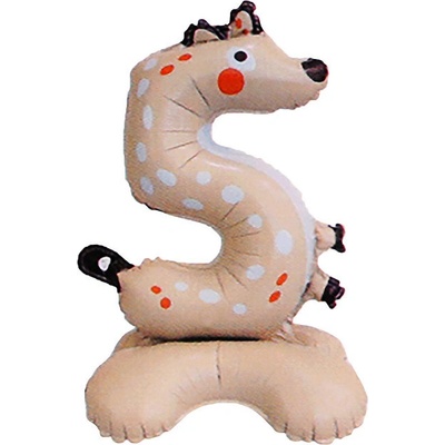 Prima-obchod Narozeninové nafukovací číslice stojící zvířátka barva 5 béžová světlá