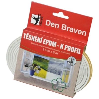 Den Braven Těsnění EPDM K profil bílý 9 mm x 6 m