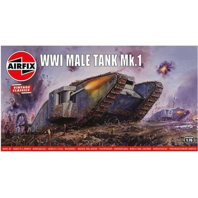 AIRFIX Classic Kit VINTAGE tank A01315V WWI Male Tank Mk.I 1:76