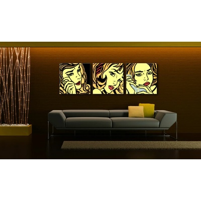 Ručne maľovaný POP Art obraz LICHTENSTEIN - 150x50 cm