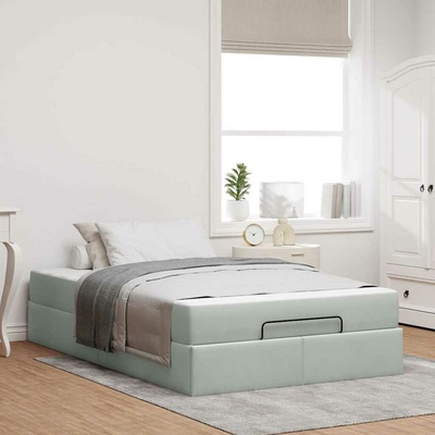 zahrada-XL 3399552 Rám postele s matrací Světle šedá samet