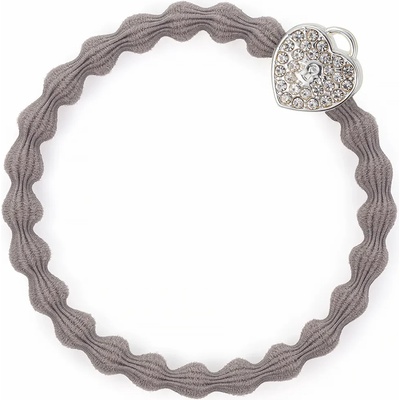 By Eloise London Silver Bling Heart Lock Ластик за коса за жени цвят Cloudy Grey