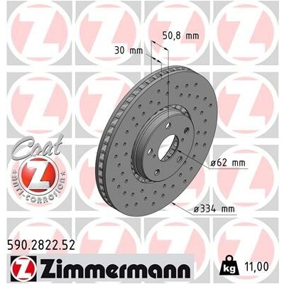 Brzdový kotúč ZIMMERMANN 590.2822.52 (590282252)